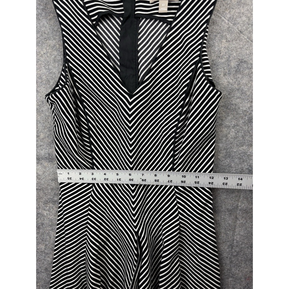 Banana Republic Dress Size 10 Striped Knee Length A-Line Classic Preppy French - Picture 5 of 9